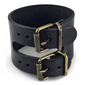 BOHEMIA, leather bracelet with Czech lion, black