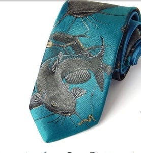 CATFISH FISHING TIE TURQUOISE - TIES, BOW TIES, HANDKERCHIEFS{% if kategorie.adresa_nazvy[0] != zbozi.kategorie.nazev %} - SHOES, COSTUMES{% endif %}