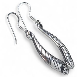 Boucles d’oreilles en argent, fougère, Ag 925
