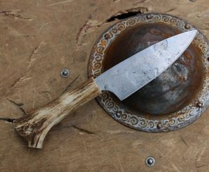 BOREK, forged knife with antler