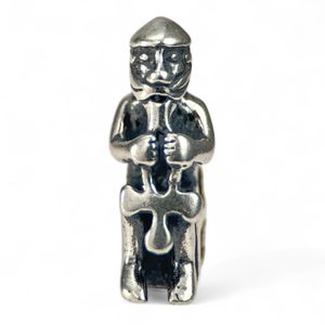 SEATED THOR STATUE - silver pendant, Ag 925