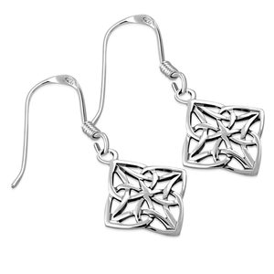 Nœud celtique, boucles d'oreilles en argent 925/1000