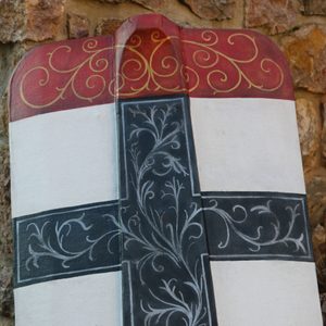 MITTELALTERLICHER SCHILD, HANDBEMALTER HOLZSCHILD - KONSTANZ - BEMALTE SCHILDE{% if kategorie.adresa_nazvy[0] != zbozi.kategorie.nazev %} - RÜSTUNGEN{% endif %}