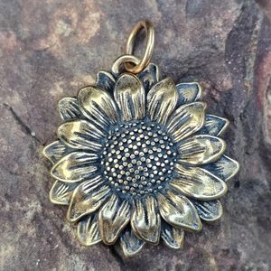 Sunflower, pendant, bronze