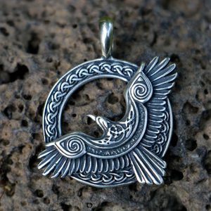 HUGINN et MUNNIN - pendentif, argent