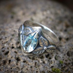 SHAMROCK, ring, topaz, sterling silver