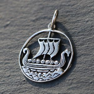 DRAKKAR, Wikingerschiff, Anhänger Ag 925