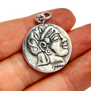 Athenian Tetradrachm, pendant, silver, reproduction