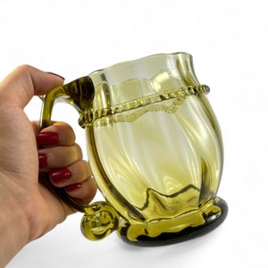 Půllitr na pivo, historické zelené lesní sklo
