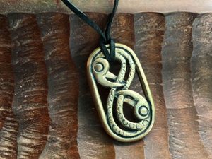 HUGINN AND MUNINN, bronze pendant