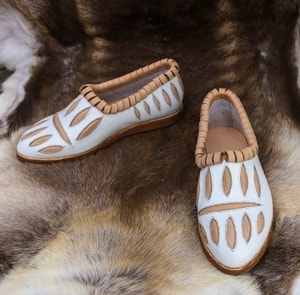 RENAISSANCE SHOES, leather, white