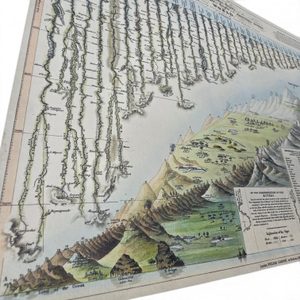Karte Comparative Heights of the Principal Mountains and Lengths of the Principal Rivers in the World, handgeschöpftes Papier