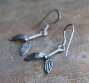 Druid Mistletoe, earrings, silver