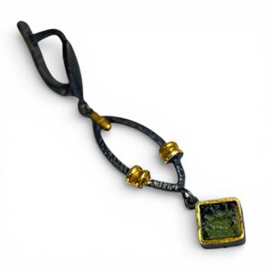 FLUVIA, moldavite, silver earrings, Ag 925/1000