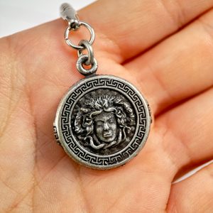 Greek Medusa, keyring zinc antique silver