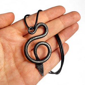 Snake - forged pendant