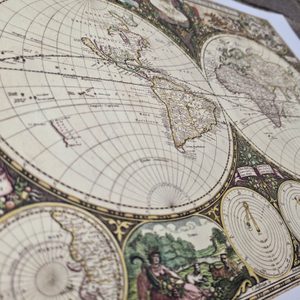 Weltkarte Nova totius terrarum orbis tabula, Frederik de Wit, handgeschöpftes Papier