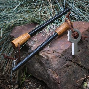 Firesteel L with handle and Scraper and Lanyard