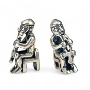 SEATED THOR STATUE - silver pendant, Ag 925