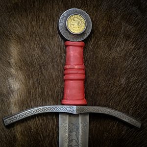 Fac Fortia et Patere etched single-handed Medieval Sword FULL TANG