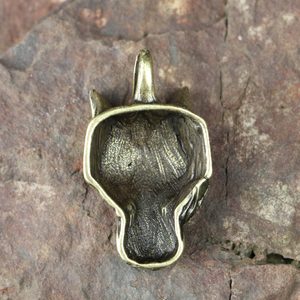 WARG Norse Wolf Viking Pendant, zinc antique brass