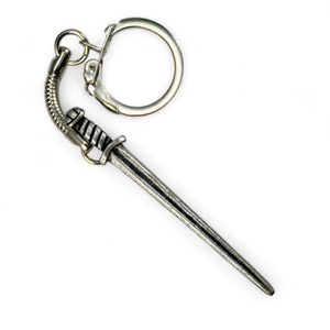 Viking sword keychain, zinc antique silver