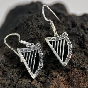 Irish harps, earrings, silver 925/1000