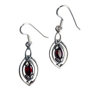 MAIA earrings, silver and garnet