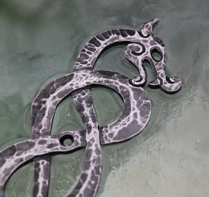 VIKING DRAGON, forged hook / key hook - right