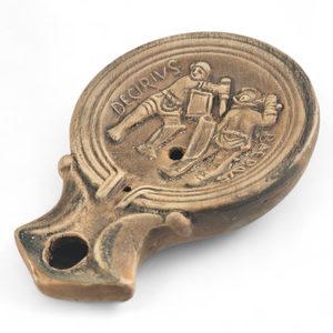 OIL LAMP, gladiatorial duel, lantern