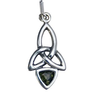 KIRA, boucles d'oreilles, moldavite et argent