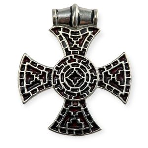 Croix anglo-saxonne, Ixworth, Angleterre - pendentif plaqué argent