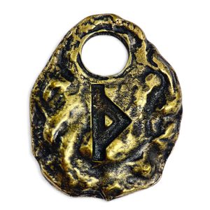 Thurisaz - runic amulet, antic brass