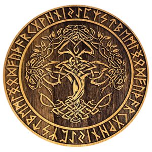TREE OF LIFE - RUNES Wall Decoration 45cm Oak