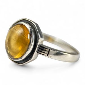 Medieval silver ring, citrine, Ag 925/1000