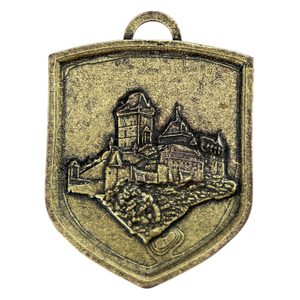 Karlstejn Castle, medieval shield, zinc, old brass