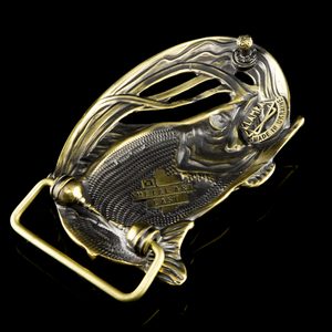 Perch, fishing belt buckle, brass