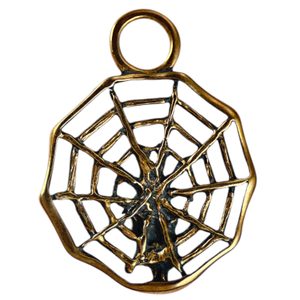 Spider in a net, pendant, bronze