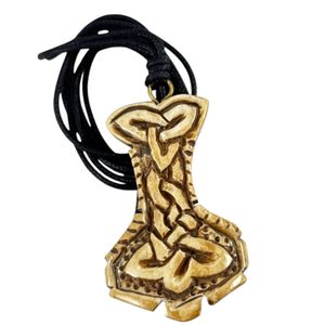 Thor's hammer, pendant, carved, horn