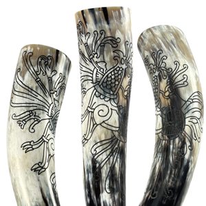 VIKING, carved drinking horn