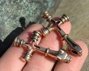 FENRIR, Icelandic wolf cross, bronze pendant