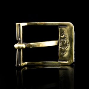 Dragon, belt buckle, brass - rectangular