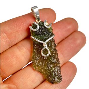 ALBA, pendentif - Moldavite, argent 925/1000
