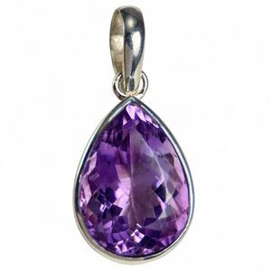 LYRA, silver pendant, amethyst Ag 925/1000 XL stone