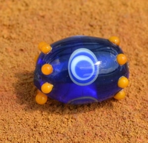 CELTIC HANDMADE GLASS BEAD, museum replica v7a