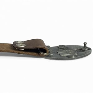 LEATHER BELT with buckle change system, brown