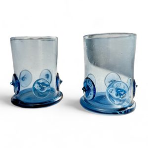 AQUARIA, blue historical glass, glass