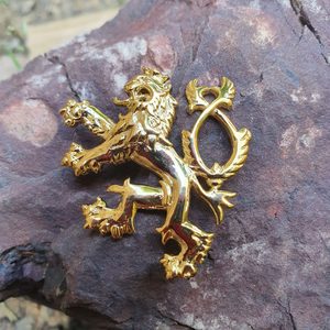 DOUBLE-TAILED LION, symbol of Bohemia Gold plated
