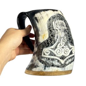 Thor's hammer, a Viking horn cup