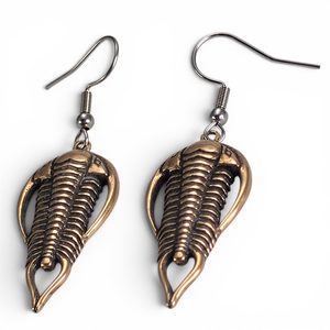 Trilobiten-Ohrringe aus Bronze